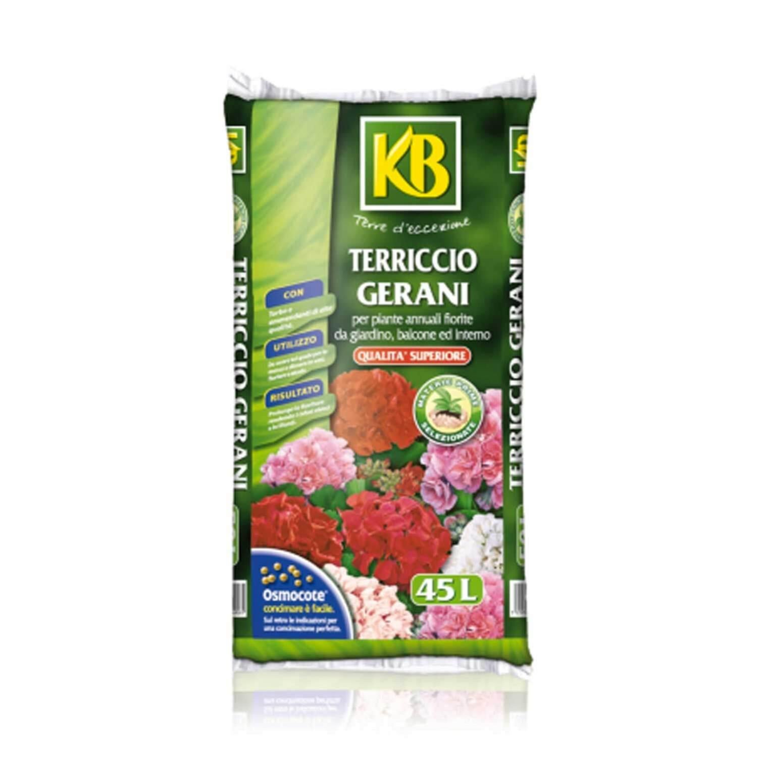 Terriccio Specifico Per Gerani E Surfinie Vigorplant - 45 Litri, Con Torba E Argilla