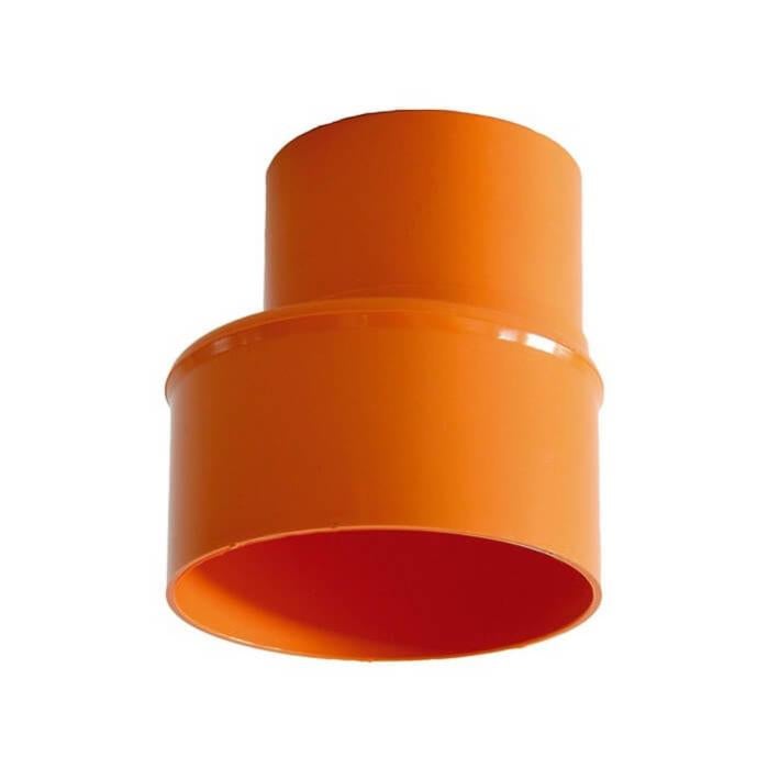 Riduzione PVC Incollabile – Bicchiere Su Diametro Maggiore 100x63 Mm, Colore Arancio Per Tubazioni