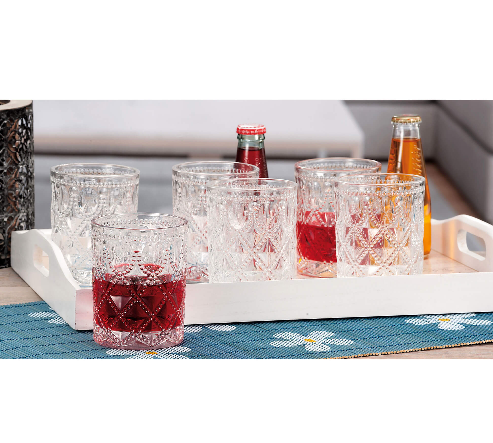 Relaxdays,Set da 12 Bicchieri da Whisky, Capacità da 150 ml, 3 Design  Differenti, Tumbler, HxD: 7,5x8 cm, Trasparente