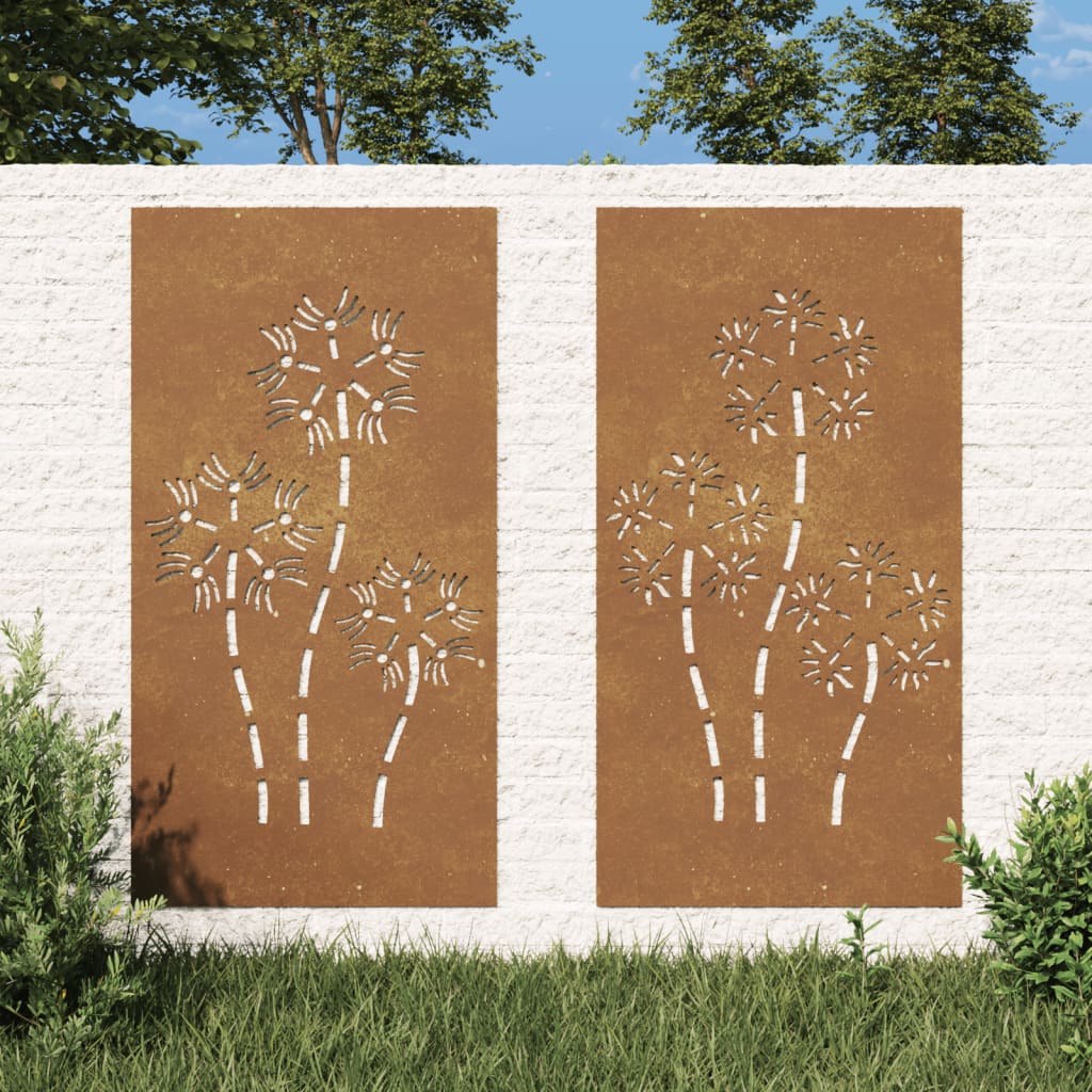 Adorno de pared 89,7 x 30,2 cm flores y hojas