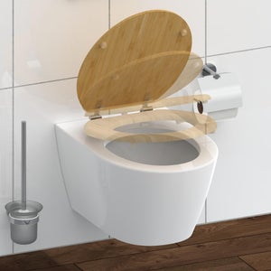 Maison Exclusive - Tavoletta WC con Coperchio MDF Design a Bambù