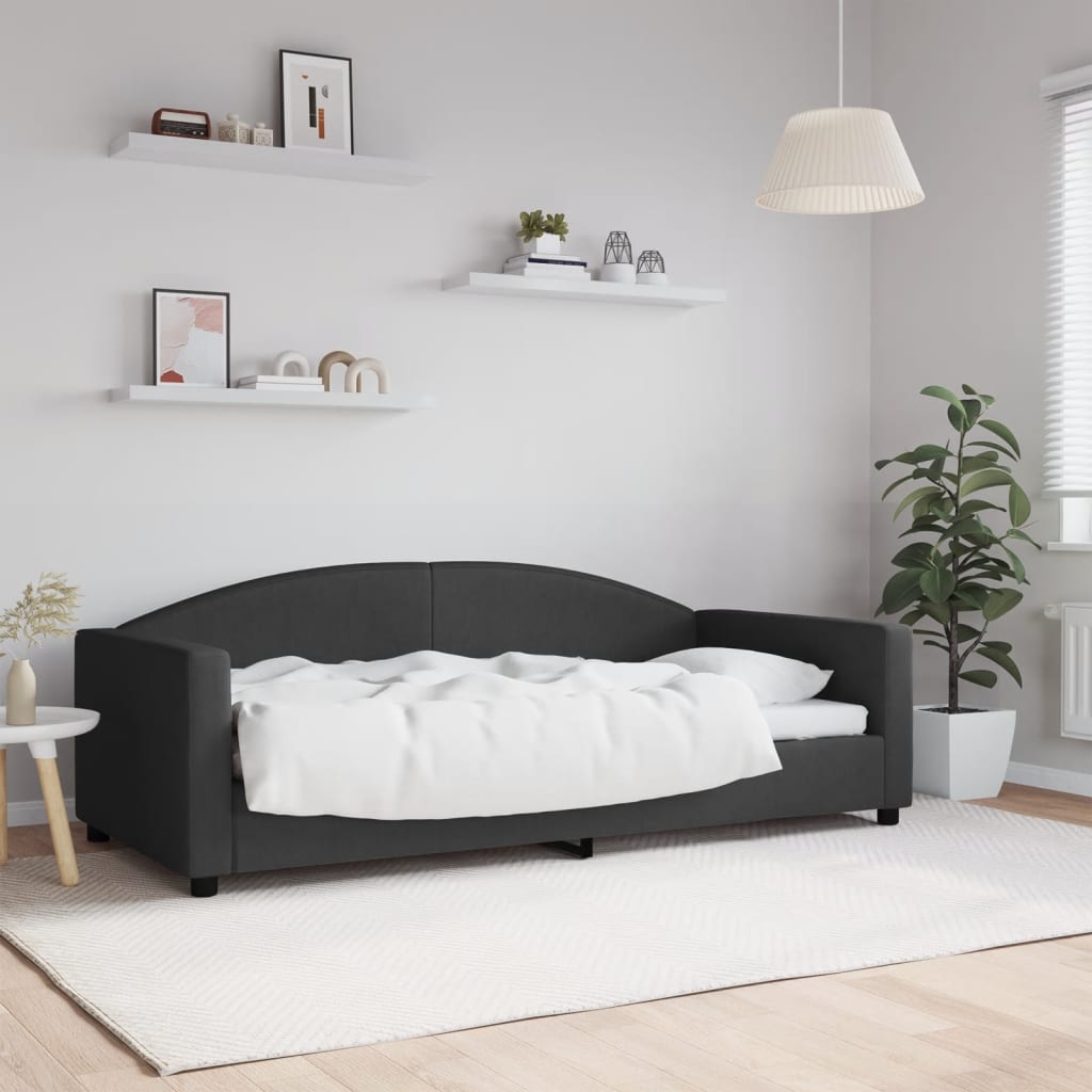 Maison Exclusive Sofá cama nido tela negro 90x200 cm