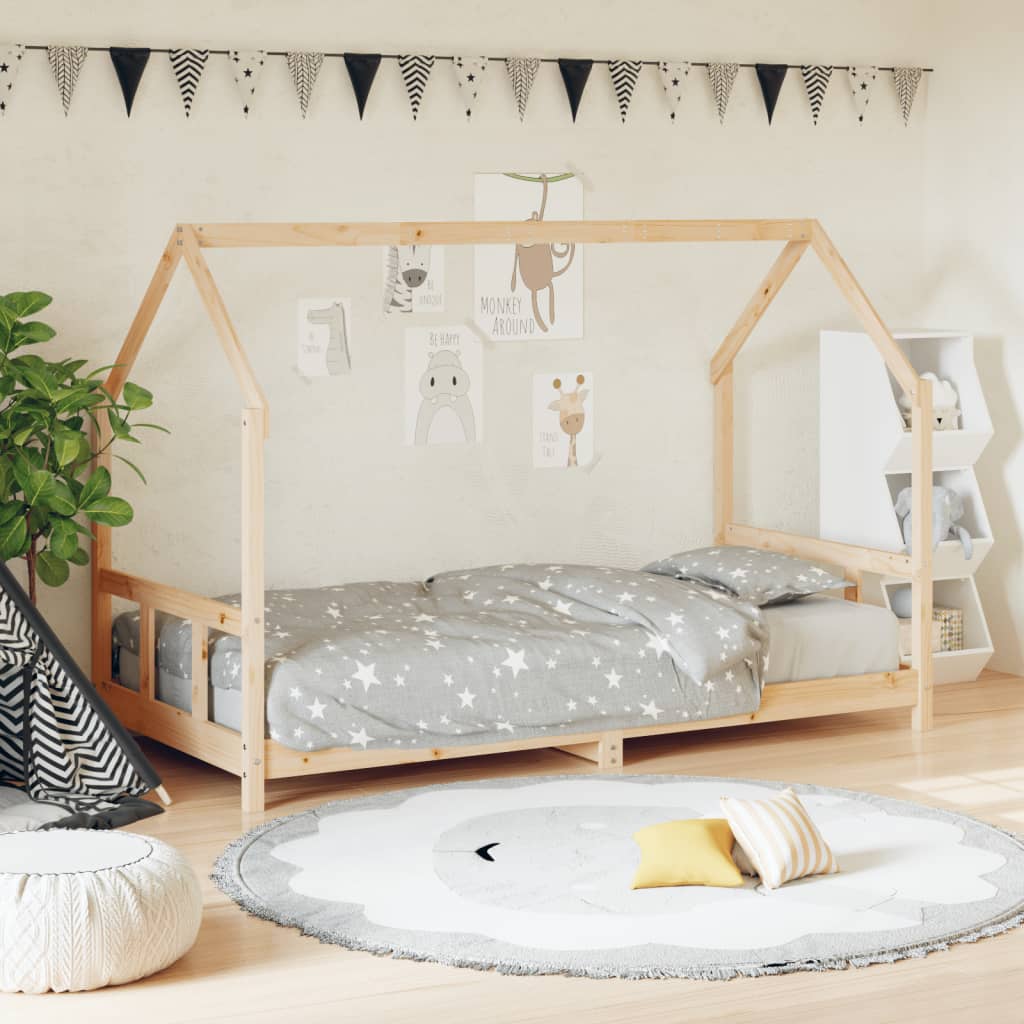 Maison Exclusive Estructura cama infantil y cajones madera pino negro 90x190  cm