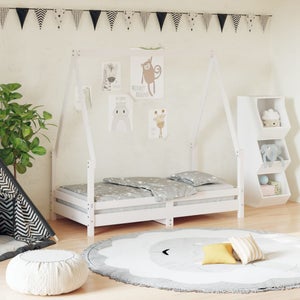Maison Exclusive Estructura de cama para niños madera de pino blanco 70x140  cm