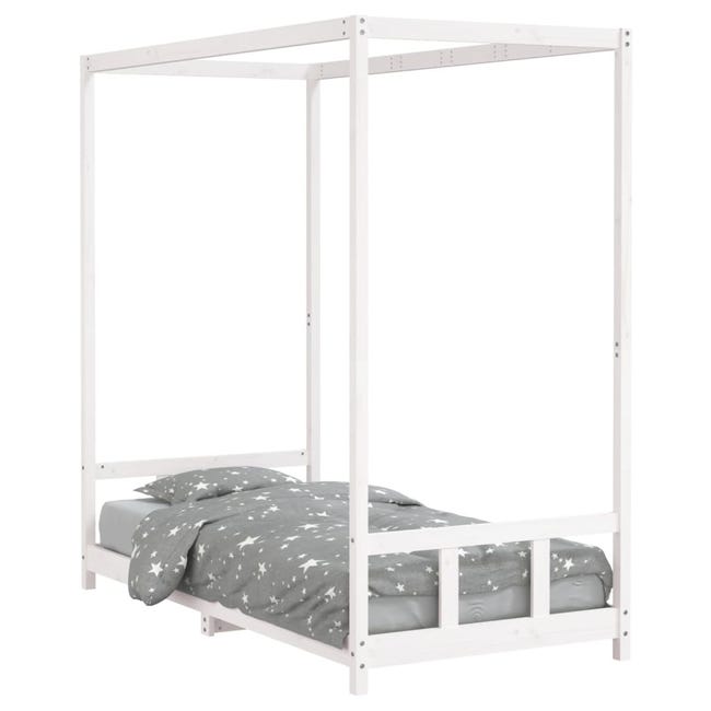 Estructura cama infantil y cajones madera pino blanco 90x190 cm