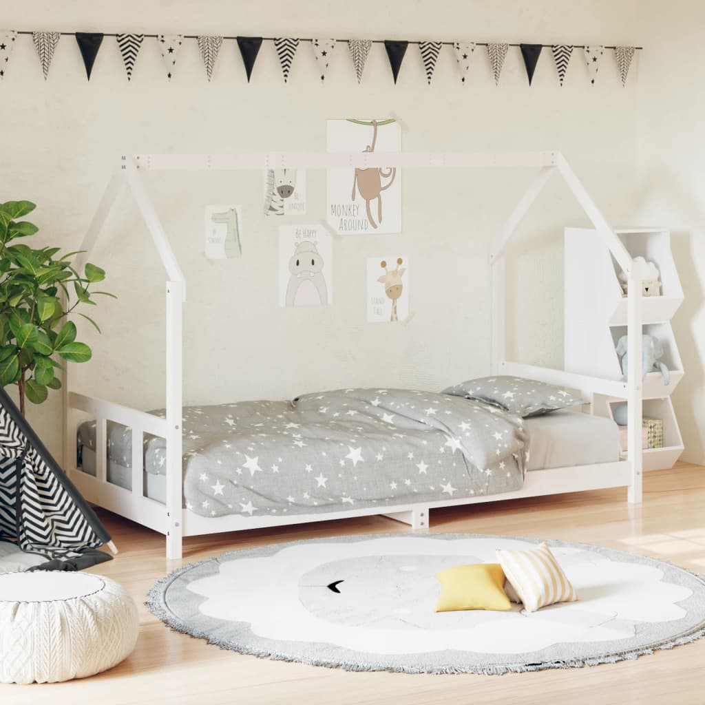Maison Exclusive Estructura de cama para niños madera de pino blanco 90x200  cm
