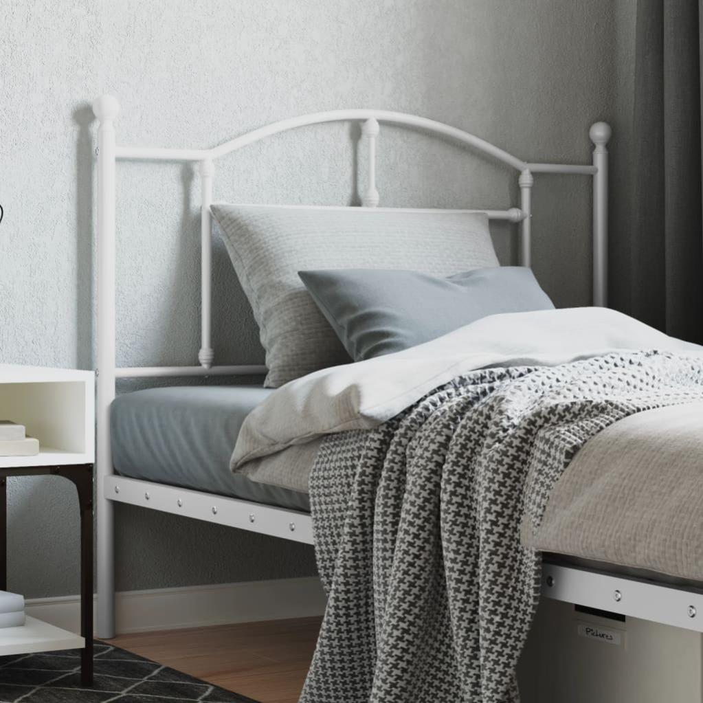Testiera Letto In Metallo Bianco 79,5x3x90 Cm - Design Classico, Struttura In Acciaio Verniciato A Polvere - Per Camera Da Letto - 6