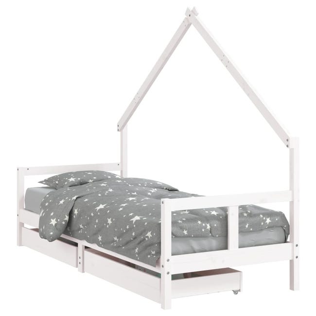 Maison Exclusive Estructura cama niños con cajones madera pino blanco  80x200 cm