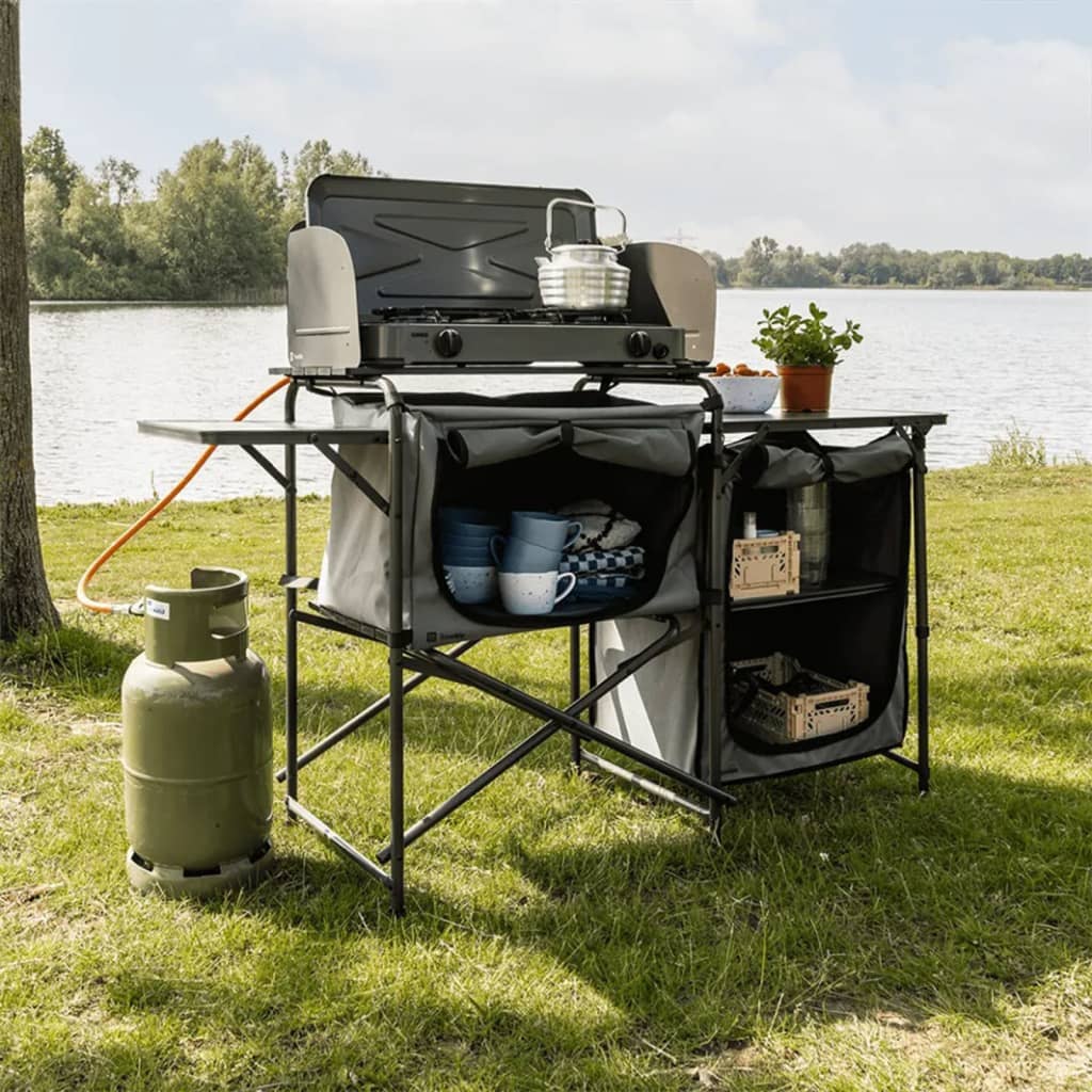 Mueble plegable cocina camping con paravientos Aktive