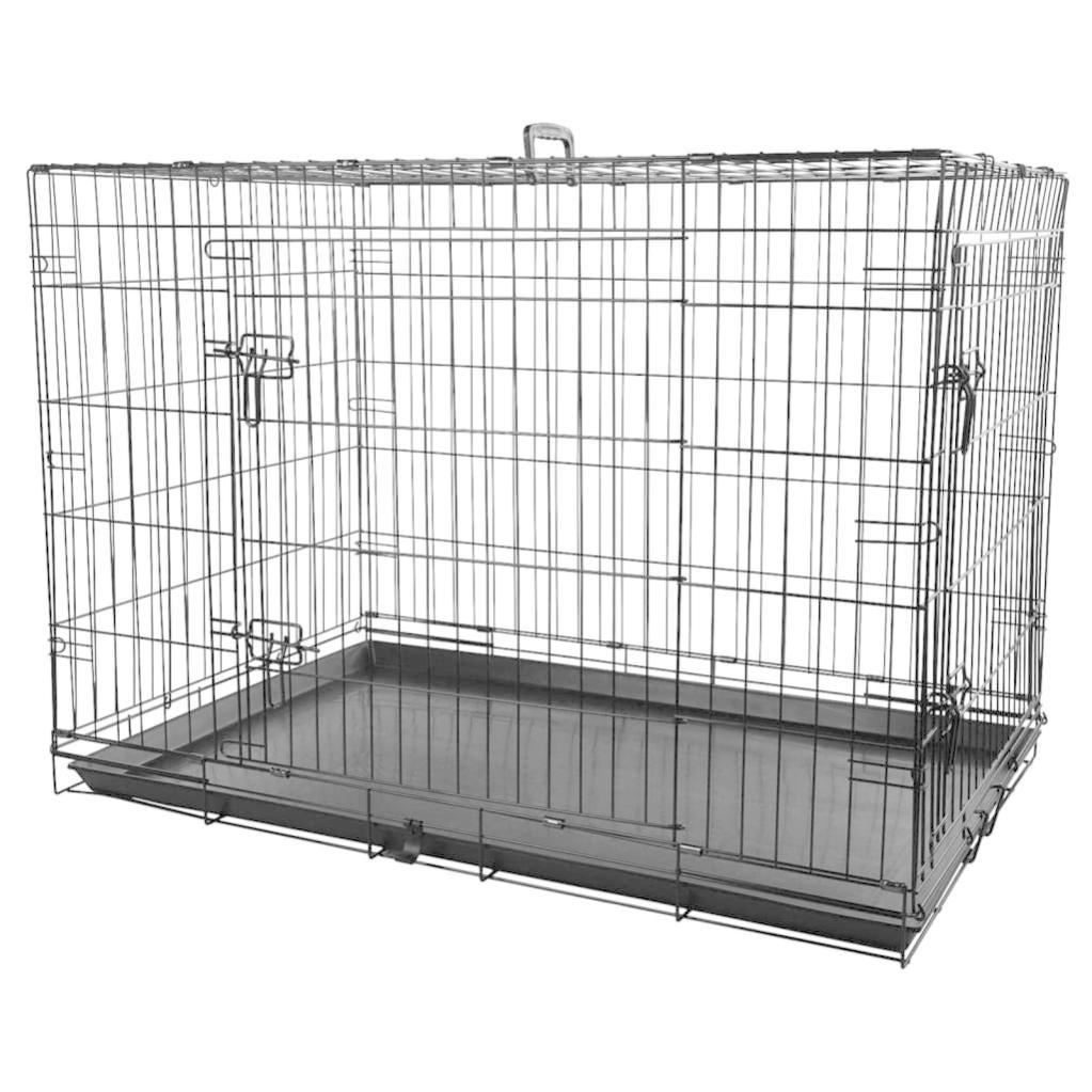 Merlin Cage Maison Exclusive Cage métallique animaux avec porte coulissante XL Noir ...