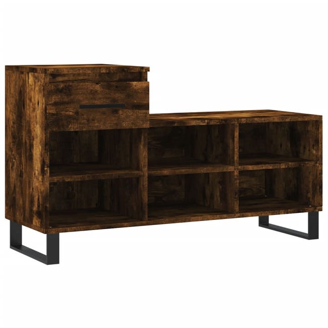 Maison Exclusive Mueble zapatero de madera contrachapada color roble  54x34x183cm