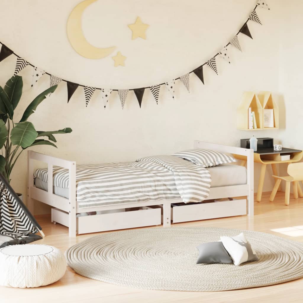 Maison Exclusive Estructura cama infantil y cajones madera pino blanco  80x160 cm