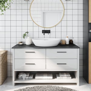 Maison Exclusive - Piano Bagno Grigio Scuro 100x50x4 cm Legno