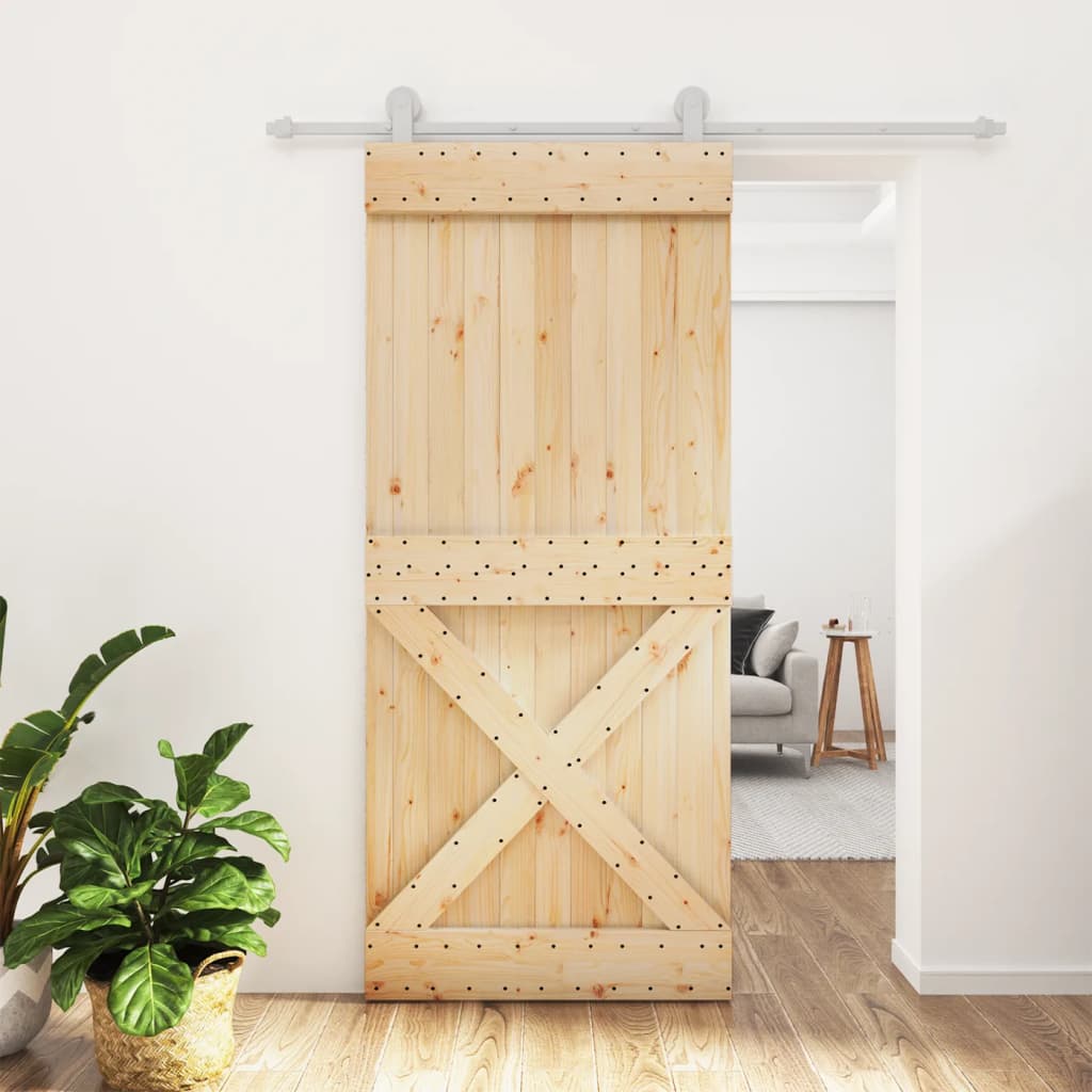 Maison Exclusive Puerta corredera con herrajes madera maciza de pino 90x210  cm