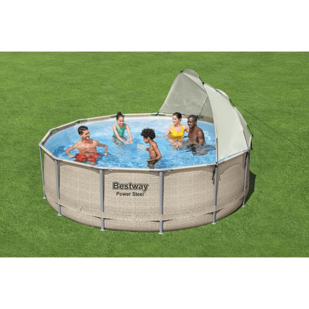 Auvent de piscine hors sol Blanc Bestway | Leroy Merlin