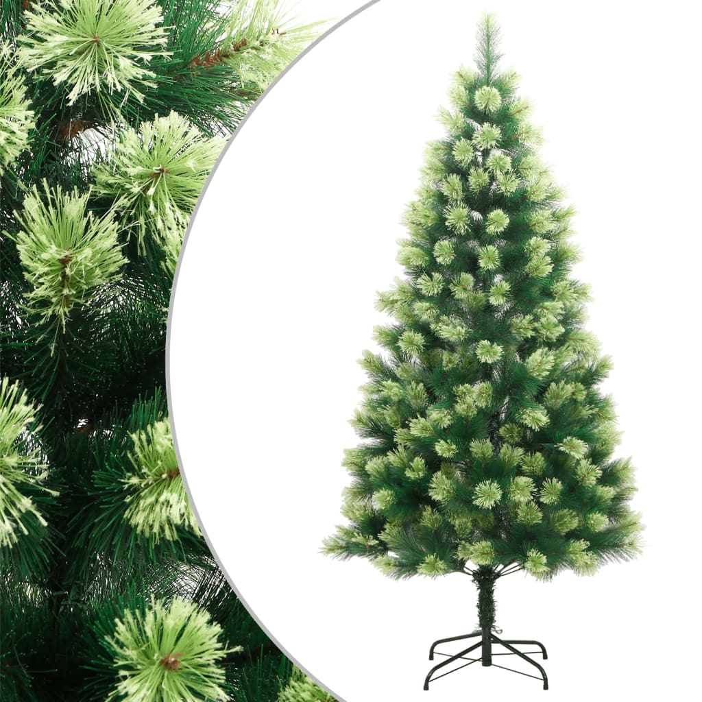 ALBERO DI NATALE FOLTO ARTIFICIALE 210CM VERDE CON PIGNE 900 RAMI BASE A  CROCE