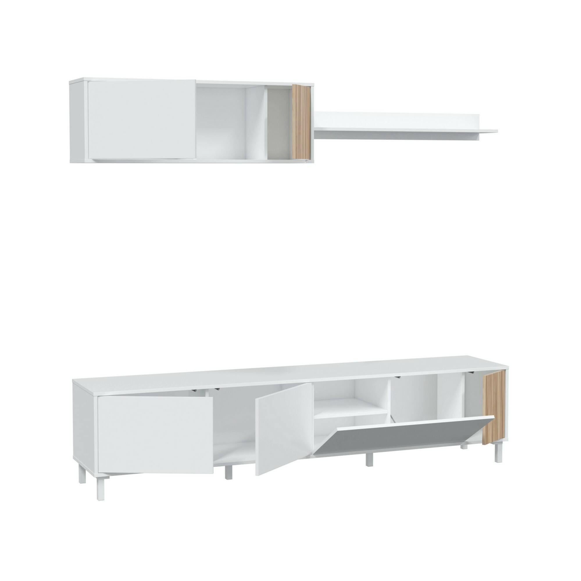 Tidyard Sonoma Mobile TV E Credenza In Legno – 84,5x38x48 Cm – Grigio – Per Soggiorno, Ufficio E Vinili