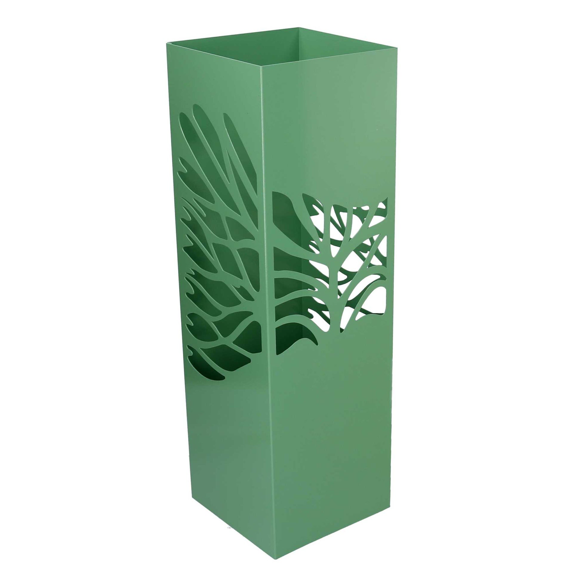 Portaombrelli metallo albero verde quadro cm 15,5x15,5h49