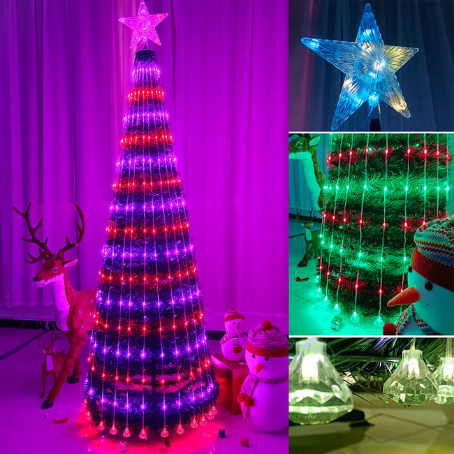 Lumières De Ruban LED D'arbre De Noël, Guirlandes Lumineuses À