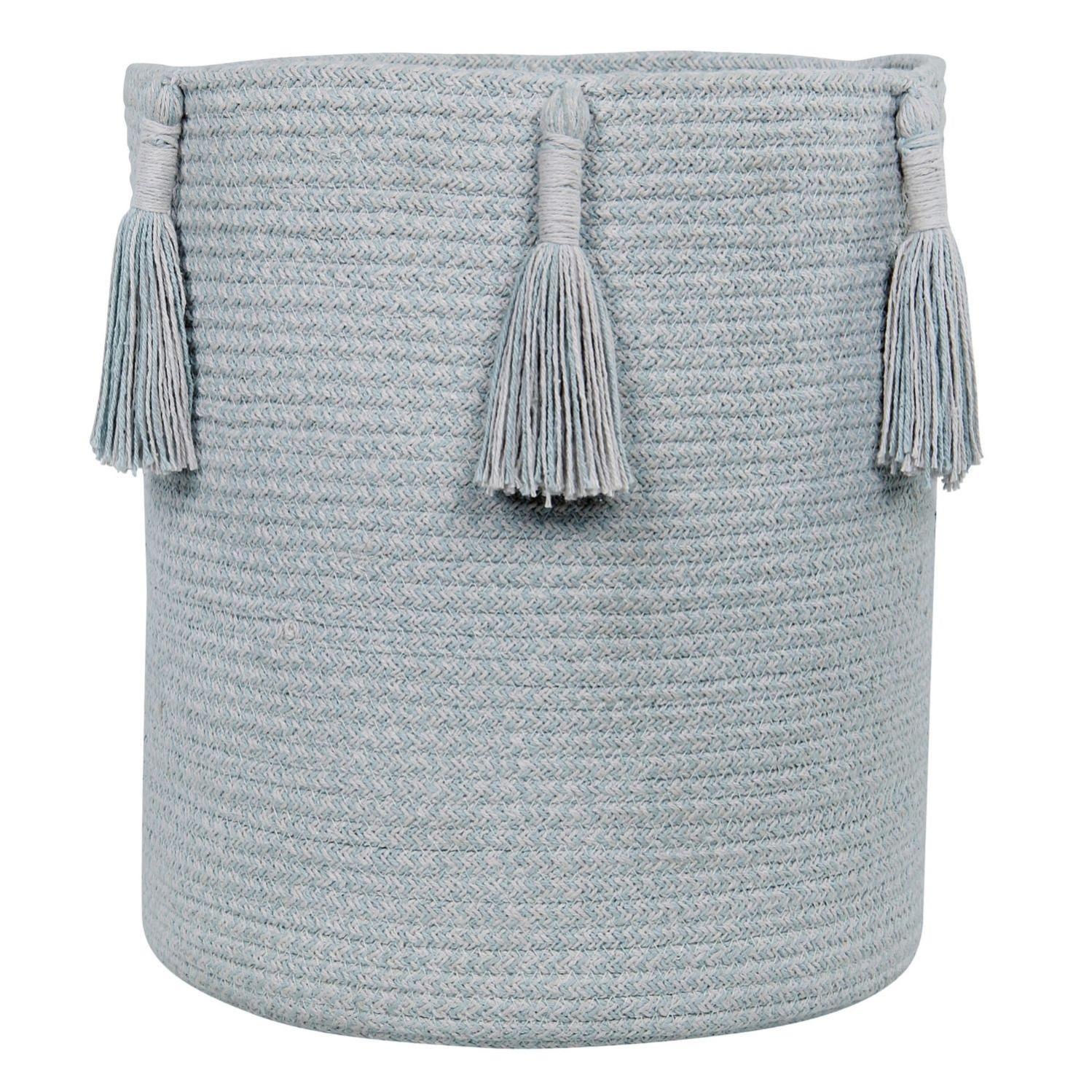 Zeller 14481 - Cesto Portaoggetti Rainbow In Cotone/Poliestere Con Manici - Ca. 32 X 28 Cm - Bianco Con Ricamo Arcobaleno
