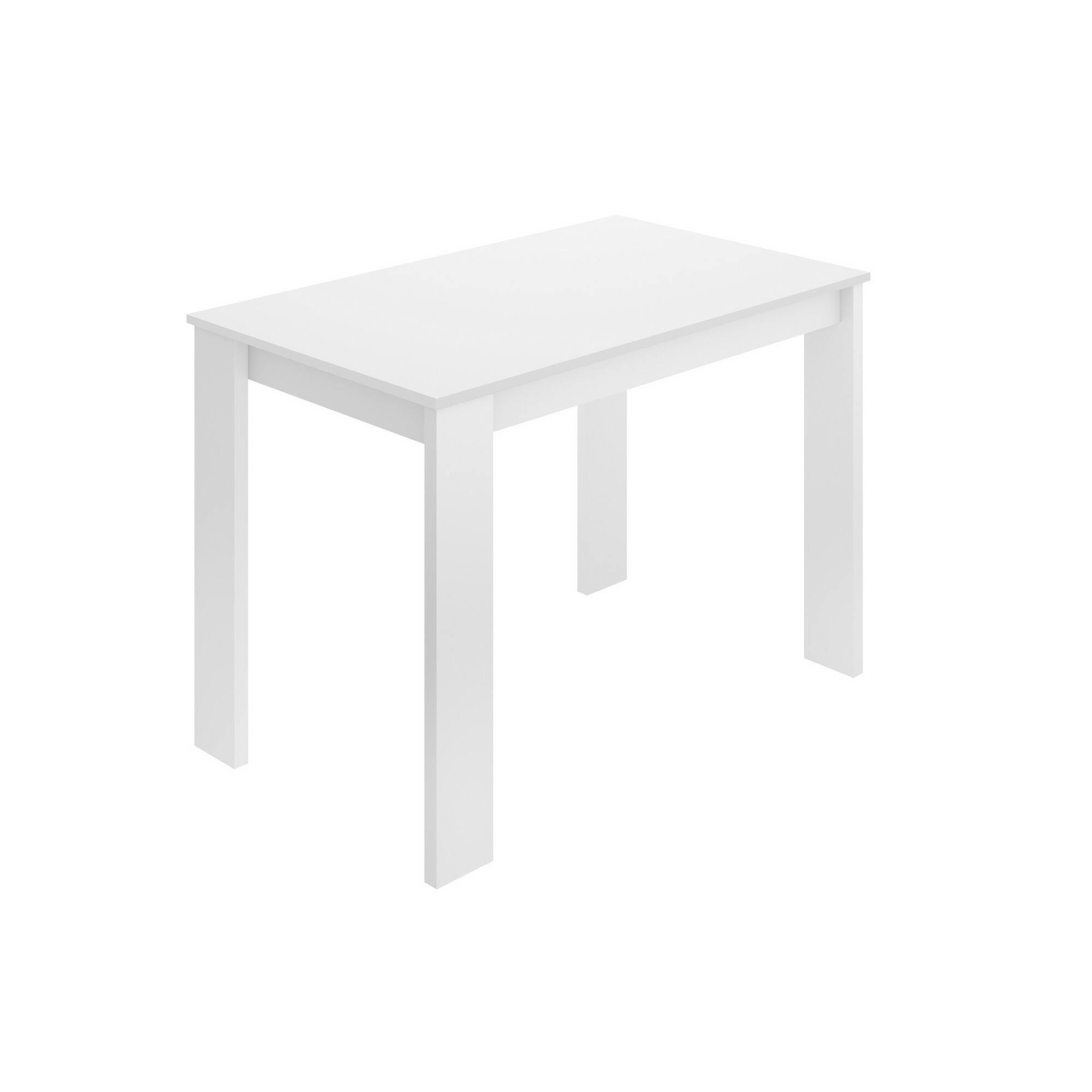 Mesa de cocina rectangular blanca y roble Nube de 70 x 77 x 110-170 cm