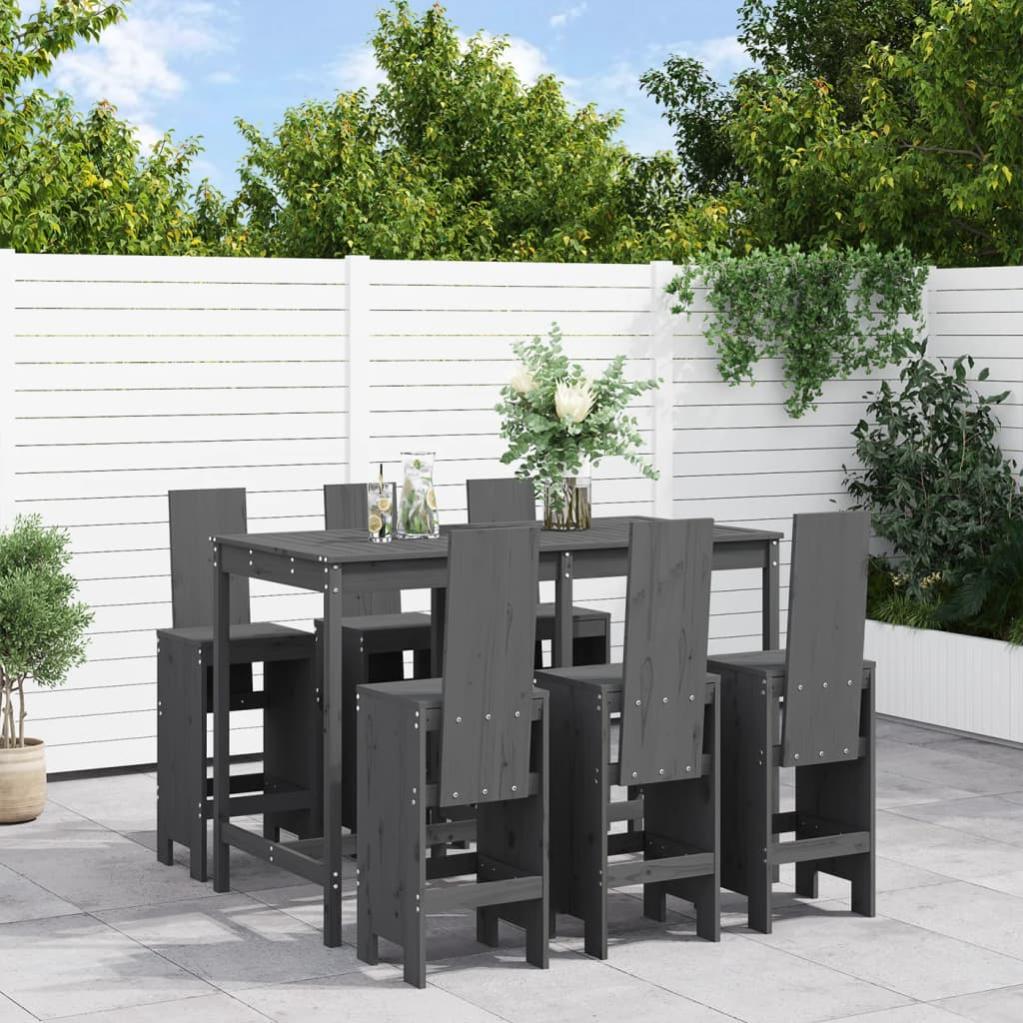 Salon De Jardin 7 Pièces En Résine Tressée Noir - Table Et Chaises Avec Coussins