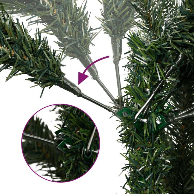 Sapin de Noël Artificiel 210 cm avec 808 Branches et Support en