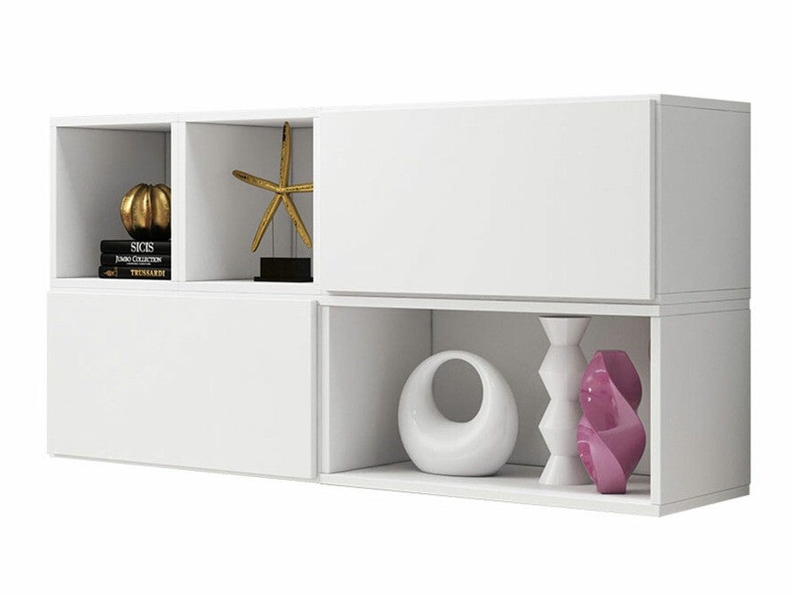 Mobile Charlotte C120, Bianco, 76x151cm, Il numero di porte: 2.0039cm,  Truciolare laminato, Pannello di fibra a media densità