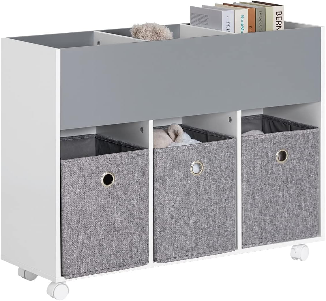 Librería Infantil Para Niños Estantería Infantil Organizador De Juguetes  Multifuncional Con 1 Estante Y 3 Cajas Con Ruedas Blanco 63 X 32 X 80 Cm  Kmb71-w Sobuy Es con Ofertas en Carrefour