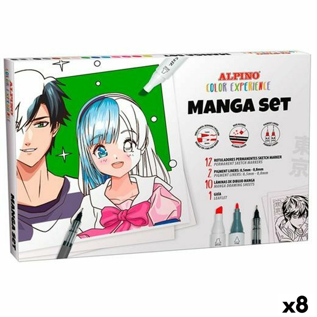 Set di Pennarelli Alpino Manga Color Experience (8 Unità)