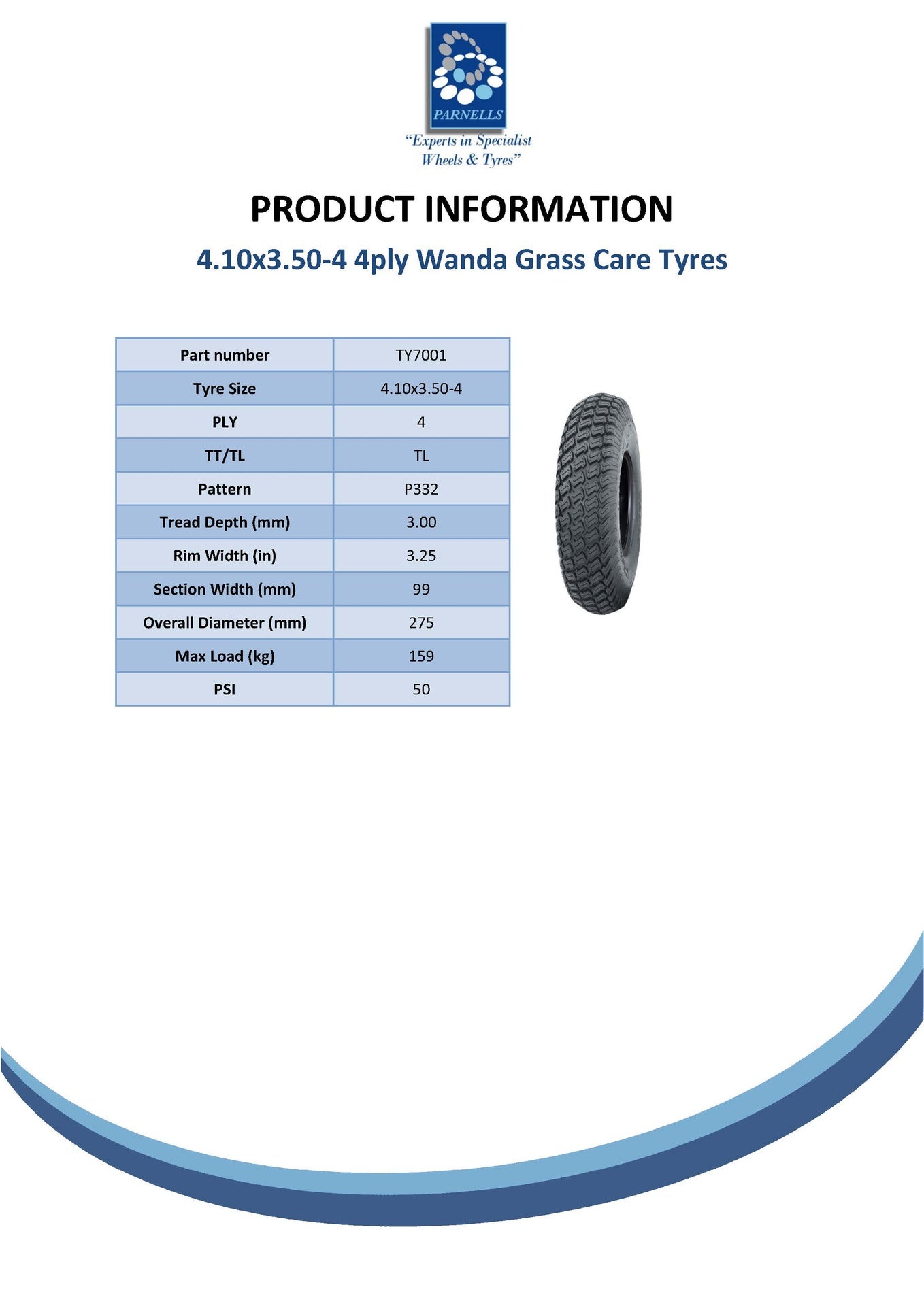 4.10/3.50-4 pneumatici per erba e camere d'aria a 4 strati Wanda P332  pneumatico 4.10/3.50-4 TR87 (set di 2)