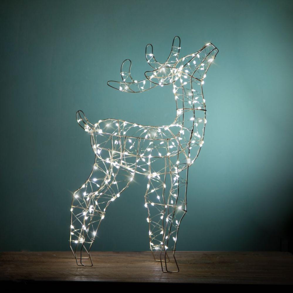 Renna Natalizia Decorativa con 200 Led 54 cm in Rattan Leroy Merlin