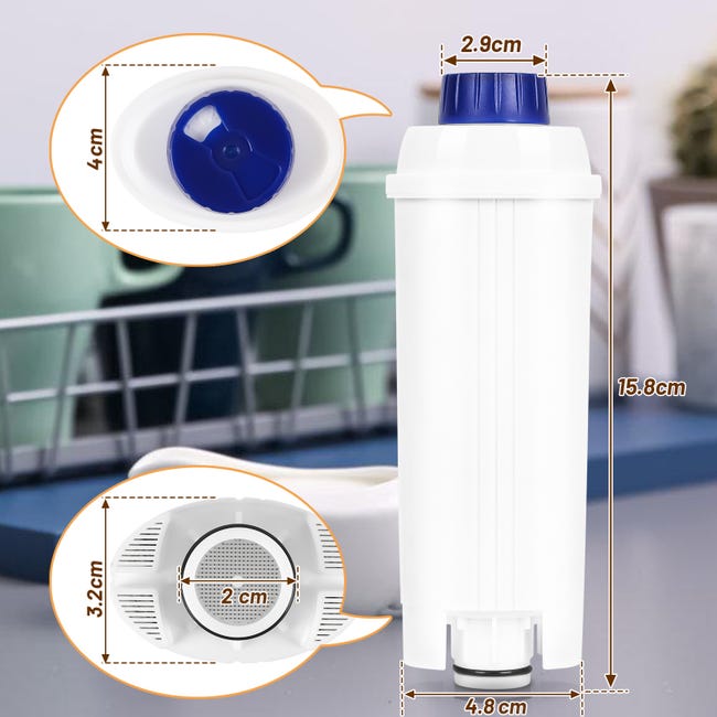 Filtre à Eau Compatible avec Delonghi,2pcs set,Filtre Detartrant Water  Filter Compatible avec DeLonghi à café.