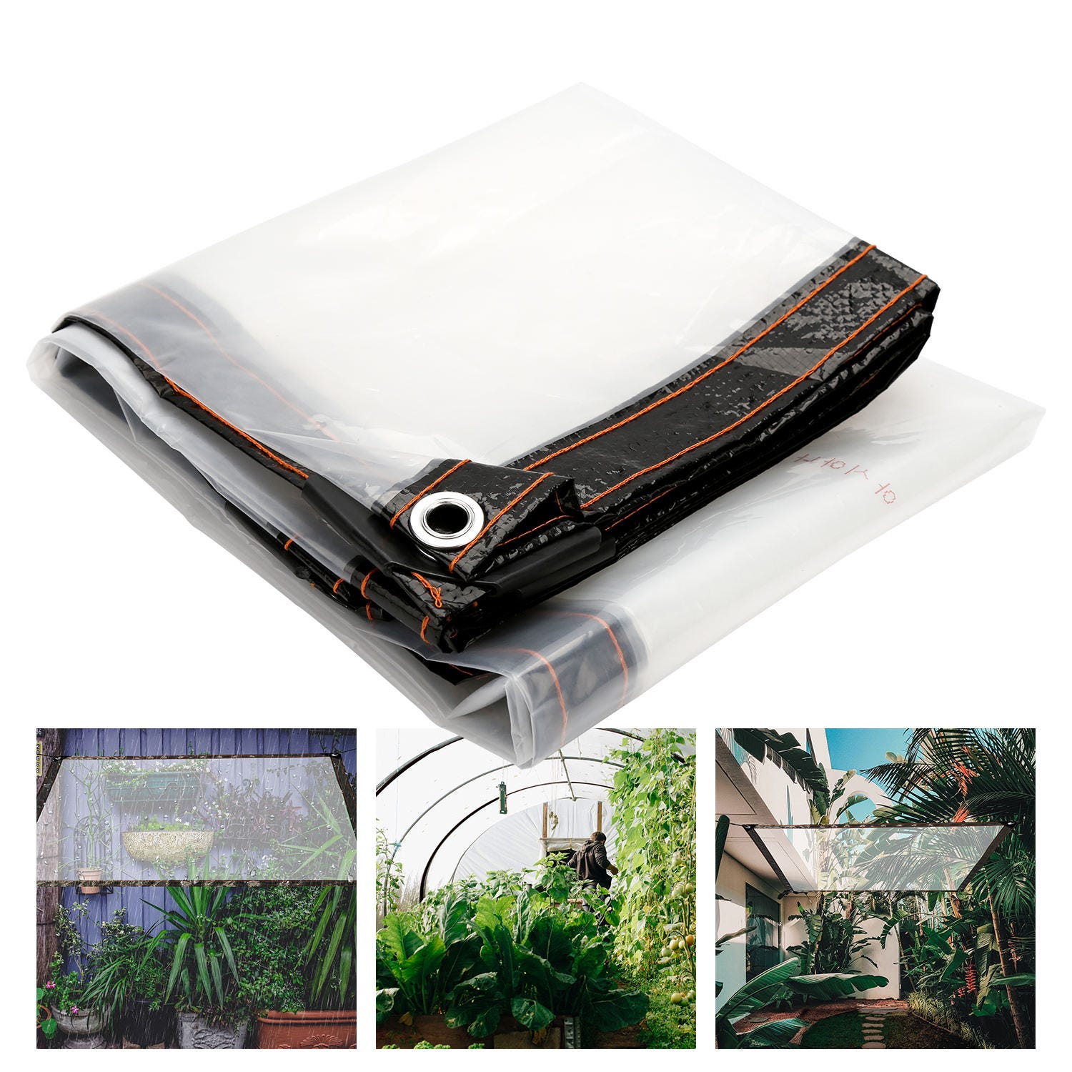 Bâche Transparente 200 × 300 cm, bâche imperméable, Housse De Protection  Pour plantes, avec Oeillets