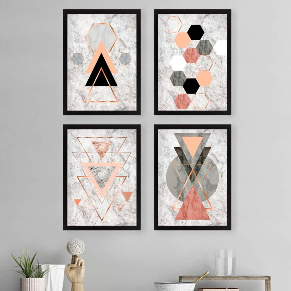 DKORARTE Lot De 6 Tableaux Avec Base En Bois, Décoration De Salon