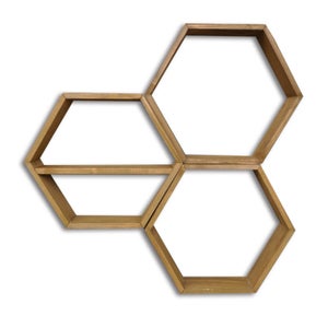 Étagère Murale En Forme Hexagone Meuble De Rangement Stockage Métal Et Bois  Couleur B à Prix Carrefour