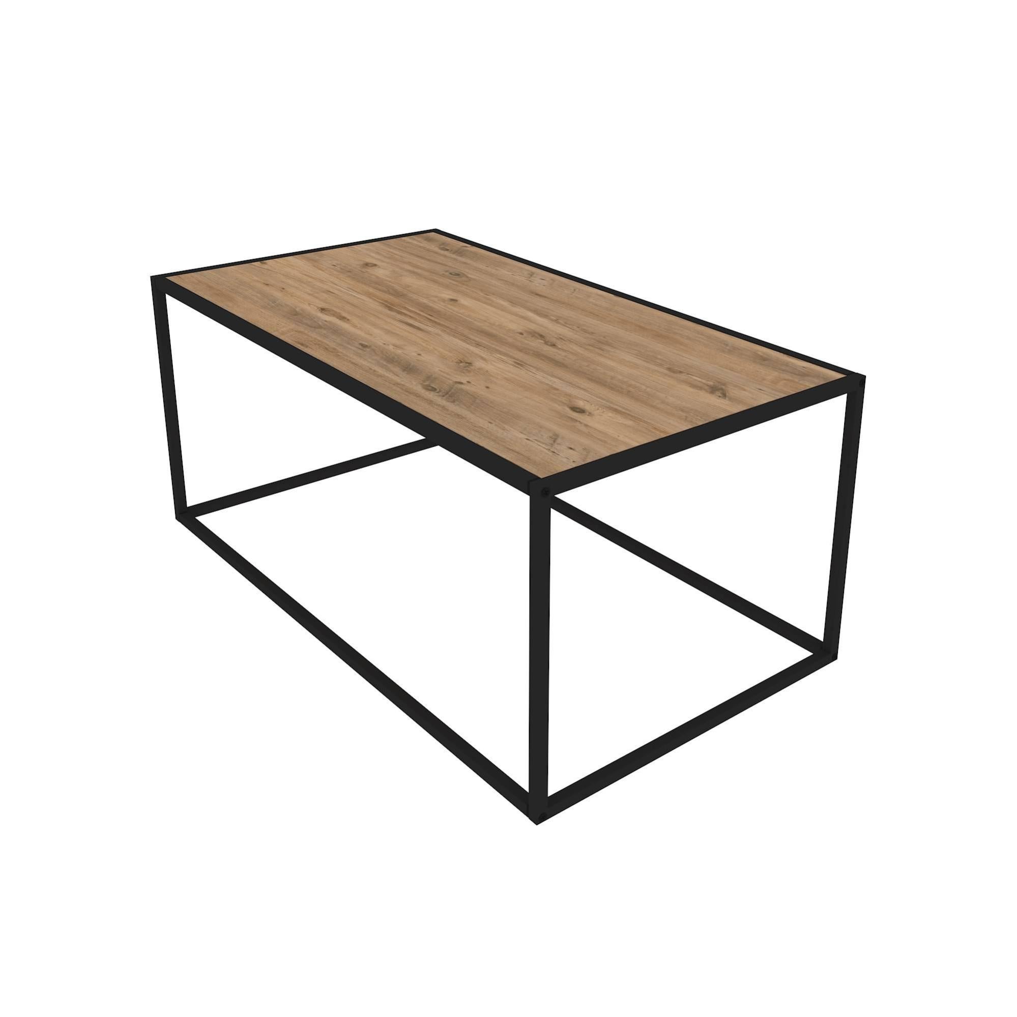 Table basse style industriel Vianta L90cm Métal Noir et Bois clair Leroy Merlin