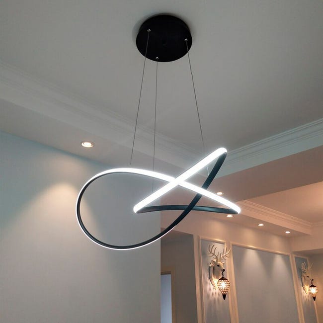 Lámpara de Techo LED Colgante Swirl Negra 58W 5220LM con Mando Incluido •  IluminaShop