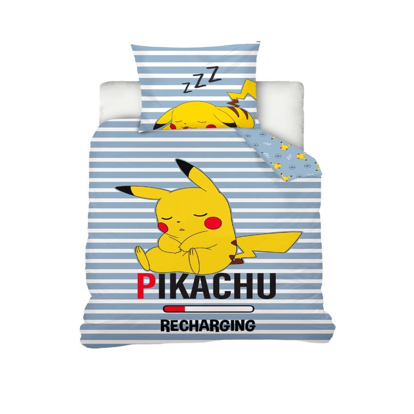 Pokémon Housse de couette Pikachu 140 x 200 cm (bleu foncé)