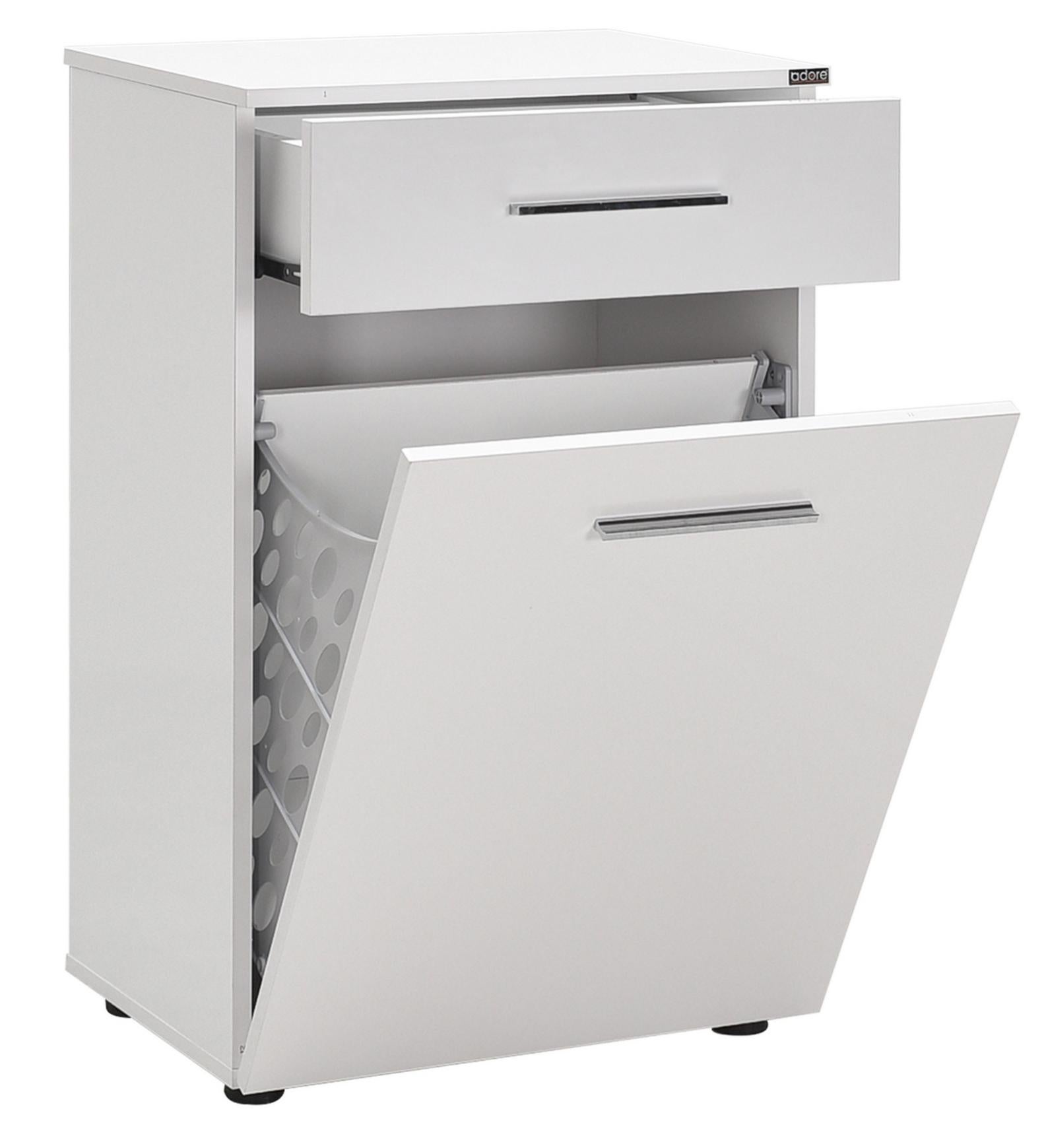 Meuble bas avec panier à linges blanc Lika 52 cm Leroy Merlin