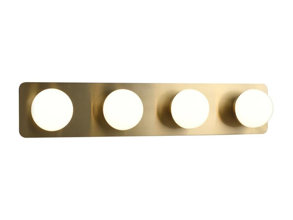 Applique de salle de bain LED en métal 4 spots - L. 40 cm - Doré