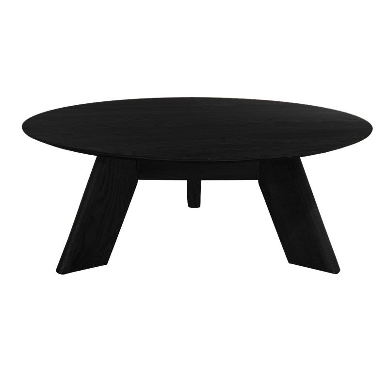 Table basse ronde en bois noir D.90 cm avec 3 pieds inclinés - ZARA ...