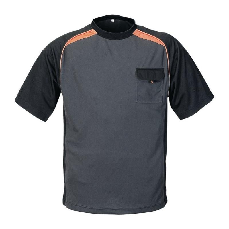 T-shirt Technique Terratrend Job Pour Homme - 100% Polyester Respirant - Séchage Rapide - Poche Velcro - Taille M Gris/noir