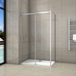 Box doccia 80x80 cm angolare scorrevole vetro trasparente anticalcare  profilo cromo 195h - Moritz