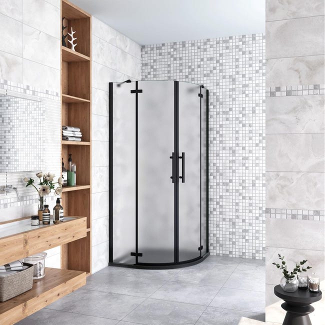 Box Doccia Semicircolare Aica - Vetro Temperato 6mm Anticalcare, 80x80x195 Cm, Porte Battenti - Foto 2