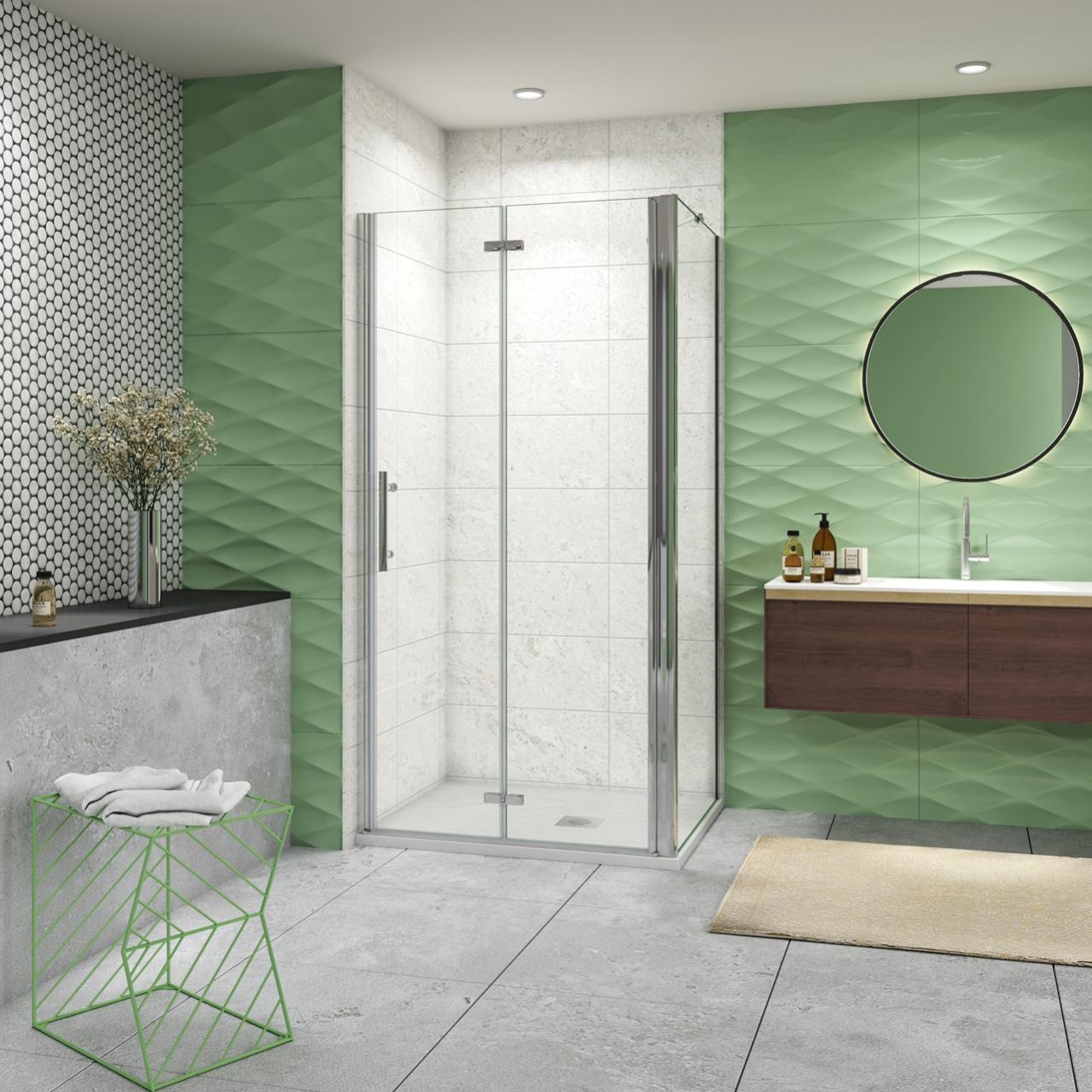 Box Doccia Angolare 140x80 Cm Con Porta Scorrevole - Vetro Temperato 6mm Opaco Anticalcare - Foto 8