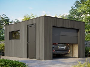 Garage de jardin en bois d'épicéa brut 21,8 m² - Eden Partenaire
