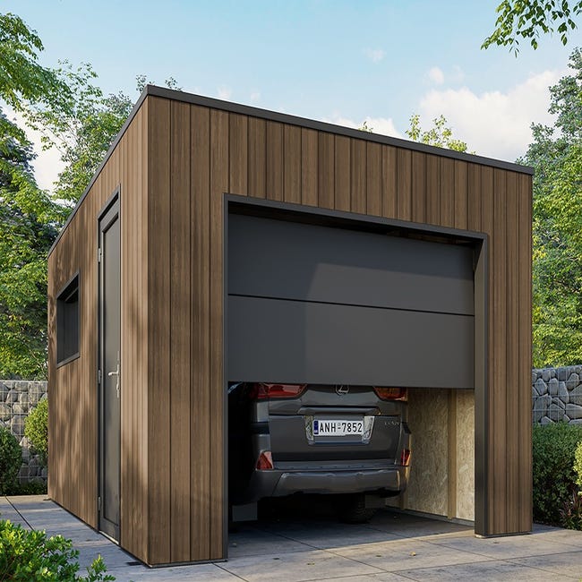 Garage en bois WESTMOUNT - porte sectionnelle