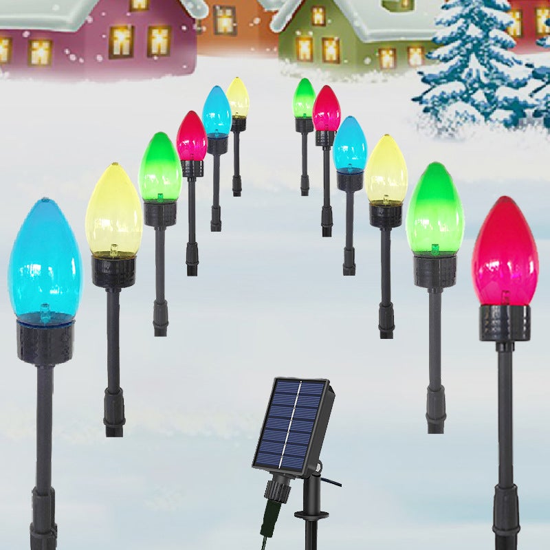 Paquet de 12 lumières de Noël solaires Jumbo C9, décorations de Noël