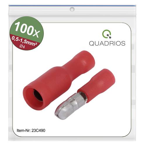 100 x Cosse Electrique Cylindriques Rouge (50x Male et 50x